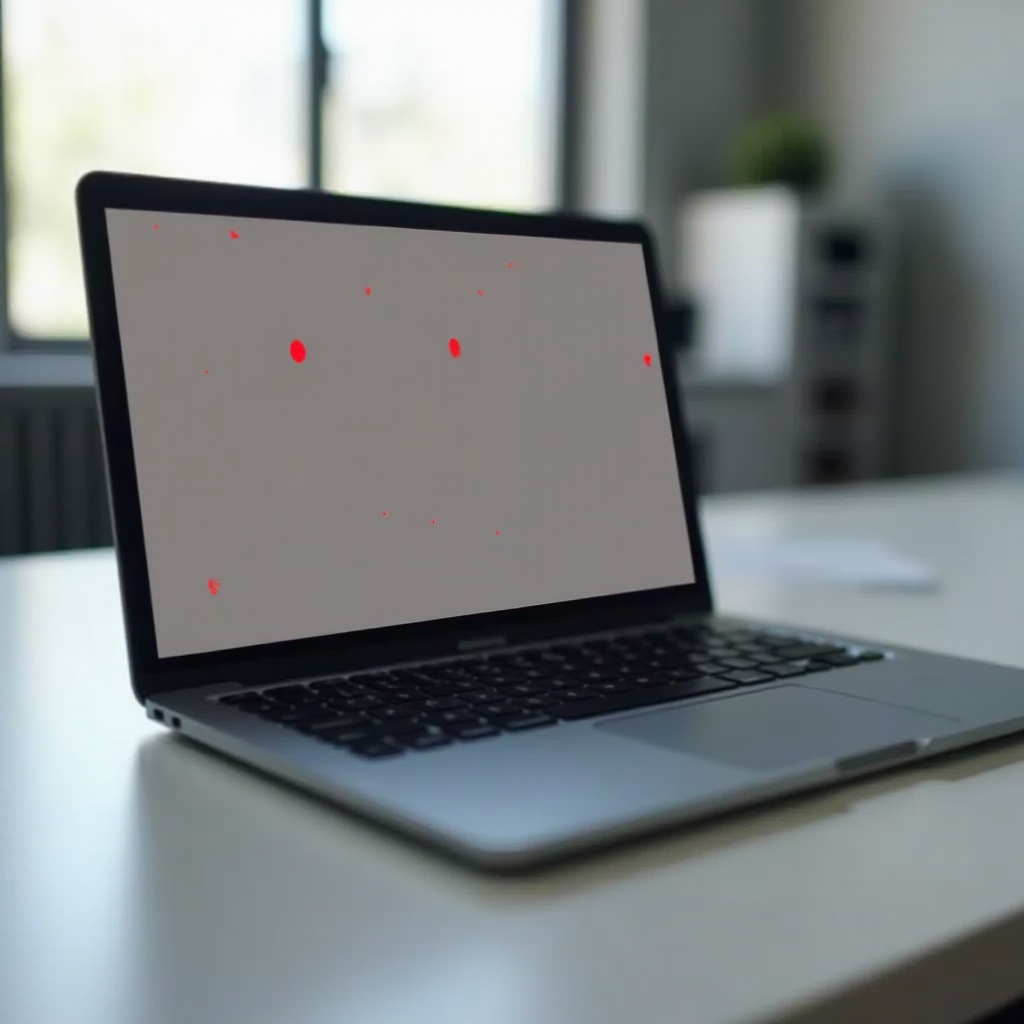 จุดสีแดงบนหน้าจอแล็ปท็อป