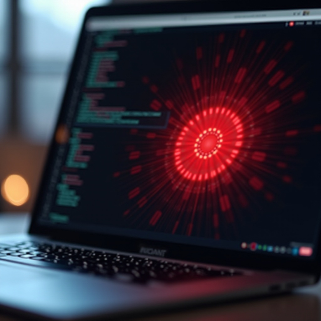 筆記本電腦屏幕上的紅點